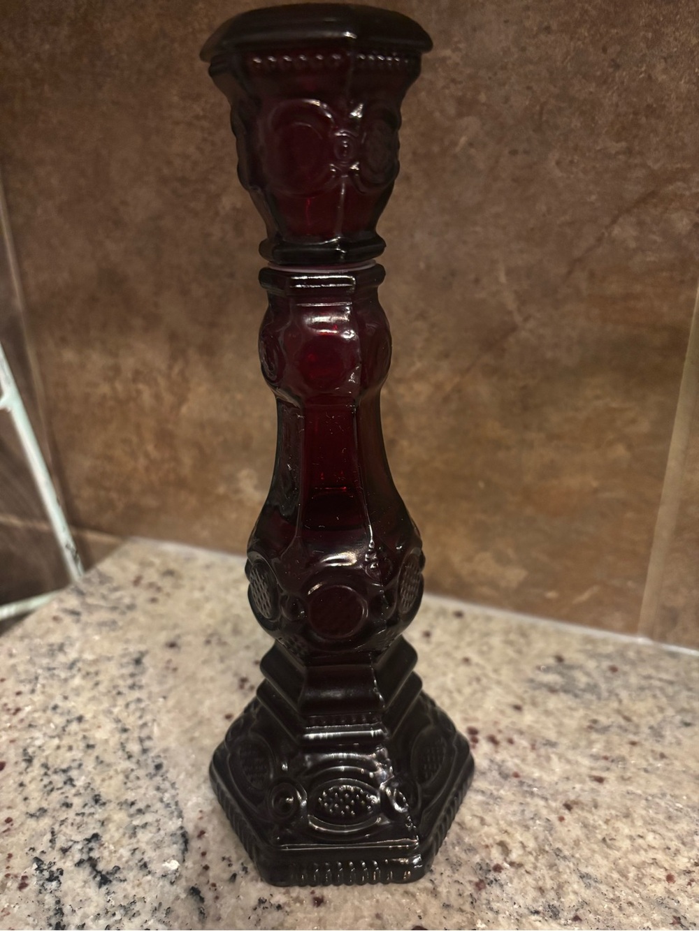 Vintage 1970's Avon Ruby Red Glassware Cape Cod Pattern Cologne Bottle